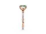 Rose gold Fancy Green Radiant  Diamond Pavé Band with Six-Prong Setting_29