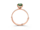 Rose gold Fancy Green Radiant  Diamond Pavé Band with Six-Prong Setting_30