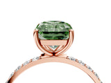 Rose gold Fancy Green Radiant  Diamond Pavé Band with Six-Prong Setting_31