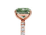 Rose gold Fancy Green Radiant  Diamond Pavé Band with Six-Prong Setting_32
