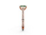 Rose gold Fancy Green Radiant  Diamond Solitaire with Pave Band and Six-Prong Setting_22
