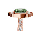 Rose gold Fancy Green Radiant  Halo Diamond Engagement Ring with Milgrain Band and Four-Prong Setting_59