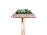 Rose gold Fancy Green Radiant  Halo Diamond Engagement Ring with Solitaire Band and Four-Prong Setting_25