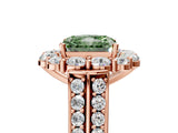 Rose gold Fancy Green Radiant  Halo Diamond Engagement Ring with Split Shank and Prong Setting_71