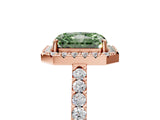 Rose gold Fancy Green Radiant  Halo Diamond Pavé Solitaire Ring_62