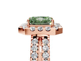 Rose gold Fancy Green Radiant  Halo Diamond Split Shank Engagement Ring with Prong Setting_62