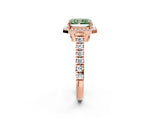 Rose gold Fancy Green Radiant  Halo Pavé Diamond Engagement Ring with Four-Prong Setting_29