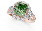 Rose gold Fancy Green Radiant  Halo Split Shank Diamond Engagement Ring with Prong Setting_21