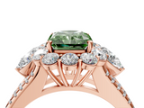 Rose gold Fancy Green Radiant  Halo Split Shank Diamond Engagement Ring with Prong Setting_24
