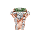 Rose gold Fancy Green Radiant  Halo Split Shank Diamond Engagement Ring with Prong Setting_25