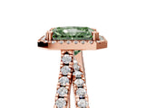 Rose gold Fancy Green Radiant  Halo Split Shank Diamond Ring with Pavé Setting_31