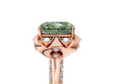 Rose gold Fancy Green Radiant  Halo Split Shank Pave Diamond Ring with Petal Prong Setting_24