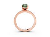 Rose gold Fancy Green Radiant  Milgrain Pave Diamond Engagement Ring with Four-Prong Setting_150