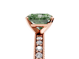 Rose gold Fancy Green Radiant  Milgrain Pave Diamond Engagement Ring with Four-Prong Setting_152