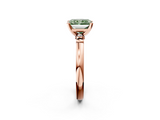 Rose gold Fancy Green Radiant  Solitaire Beaded Band with Four-Prong Setting_54