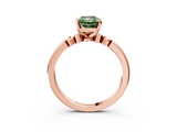 Rose gold Fancy Green Radiant  Solitaire Beaded Band with Four-Prong Setting_55