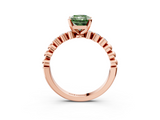 Rose gold Fancy Green Radiant  Solitaire Bezel Accent Diamond Engagement Ring with Beaded Band and Four-Prong Setting_27