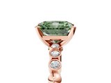 Rose gold Fancy Green Radiant  Solitaire Bezel Accent Diamond Engagement Ring with Beaded Band and Four-Prong Setting_29