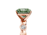 Rose gold Fancy Green Radiant  Solitaire Bezel-Set Diamond Ring with Beaded Band and Four-Prong Setting_37