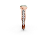 Rose gold Fancy Green Radiant  Solitaire Bezel-Set Diamond Ring with Channel-Set Band_38