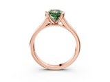 Rose gold Fancy Green Radiant  Solitaire Bezel-Set Diamond Ring with Channel-Set Band_39