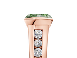 Rose gold Fancy Green Radiant  Solitaire Bezel-Set Diamond Ring with Channel-Set Band_41