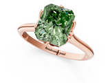 Rose gold Fancy Green Radiant  Solitaire Cathedral Diamond Ring with Six-Prong Setting_18