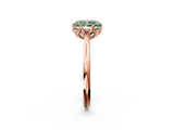 Rose gold Fancy Green Radiant  Solitaire Cathedral Diamond Ring with Six-Prong Setting_19