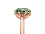 Rose gold Fancy Green Radiant  Solitaire Cathedral Diamond Ring with Six-Prong Setting_22
