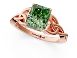 Rose gold Fancy Green Radiant  Solitaire Celtic Knot Engagement Ring with Four-Prong Setting_43