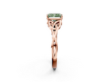 Rose gold Fancy Green Radiant  Solitaire Celtic Knot Engagement Ring with Four-Prong Setting_44