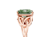 Rose gold Fancy Green Radiant  Solitaire Celtic Knot Engagement Ring with Four-Prong Setting_47