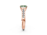 Rose gold Fancy Green Radiant  Solitaire Channel-Set Diamond Engagement Ring with Four-Prong Setting_34