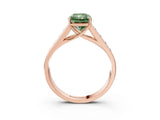 Rose gold Fancy Green Radiant  Solitaire Channel-Set Diamond Engagement Ring with Four-Prong Setting_35