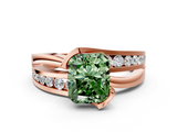 Rose gold Fancy Green Radiant  Solitaire Channel-Set Split Shank Ring with Tension Prong Setting_3