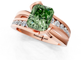 Rose gold Fancy Green Radiant  Solitaire Channel-Set Split Shank Ring with Tension Prong Setting_4