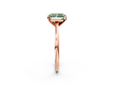 Rose gold Fancy Green Radiant  Solitaire Diamond Engagement Ring with Four-Prong Setting on a Classic Band_5
