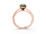 Rose gold Fancy Green Radiant  Solitaire Diamond Engagement Ring with Four-Prong Setting on a Classic Band_6