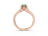 Rose gold Fancy Green Radiant  Solitaire Diamond Engagement Ring with Pave Band and Six-Prong Setting_24