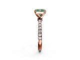 Rose gold Fancy Green Radiant  Solitaire Diamond Pavé Band with Four-Prong Setting_31