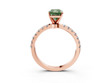 Rose gold Fancy Green Radiant  Solitaire Diamond Pavé Band with Four-Prong Setting_32