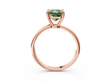 Rose gold Fancy Green Radiant  Solitaire Diamond Ring with 4-Prong Setting on a Classic Band_6