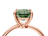 Rose gold Fancy Green Radiant  Solitaire Diamond Ring with 4-Prong Setting on a Classic Band_7