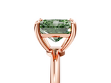 Rose gold Fancy Green Radiant  Solitaire Diamond Ring with 4-Prong Setting on a Classic Band_8
