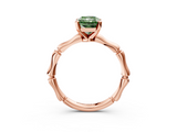 Rose gold Fancy Green Radiant  Solitaire Diamond Ring with Bamboo Band and Four-Prong Setting_85