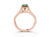 Rose gold Fancy Green Radiant  Solitaire Diamond Ring with Cathedral Band and Four-Prong Setting_68