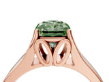 Rose gold Fancy Green Radiant  Solitaire Diamond Ring with Cathedral Band and Four-Prong Setting_69