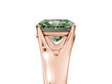 Rose gold Fancy Green Radiant  Solitaire Diamond Ring with Cathedral Band and Four-Prong Setting_70