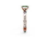 Rose gold Fancy Green Radiant  Solitaire Diamond Ring with Channel-Set Baguette Band and Four-Prong Setting_82