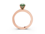 Rose gold Fancy Green Radiant  Solitaire Diamond Ring with Channel-Set Baguette Band and Four-Prong Setting_83
